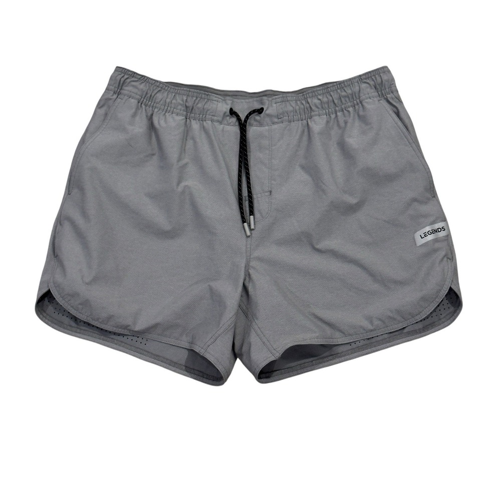 Luka Legends Men's Size XL Gray Lined Athletic Drawstring Stretch 5" Shorts euc